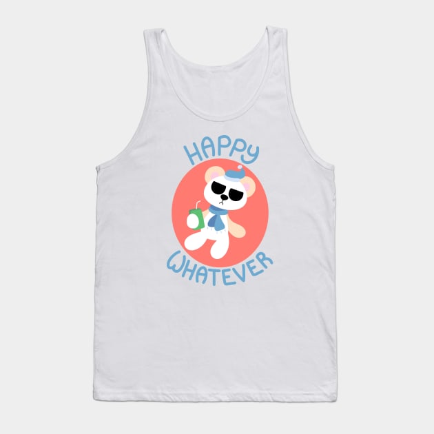 Happy Whatever Polar Bear With Juice Box Tank Top by JadedOddity